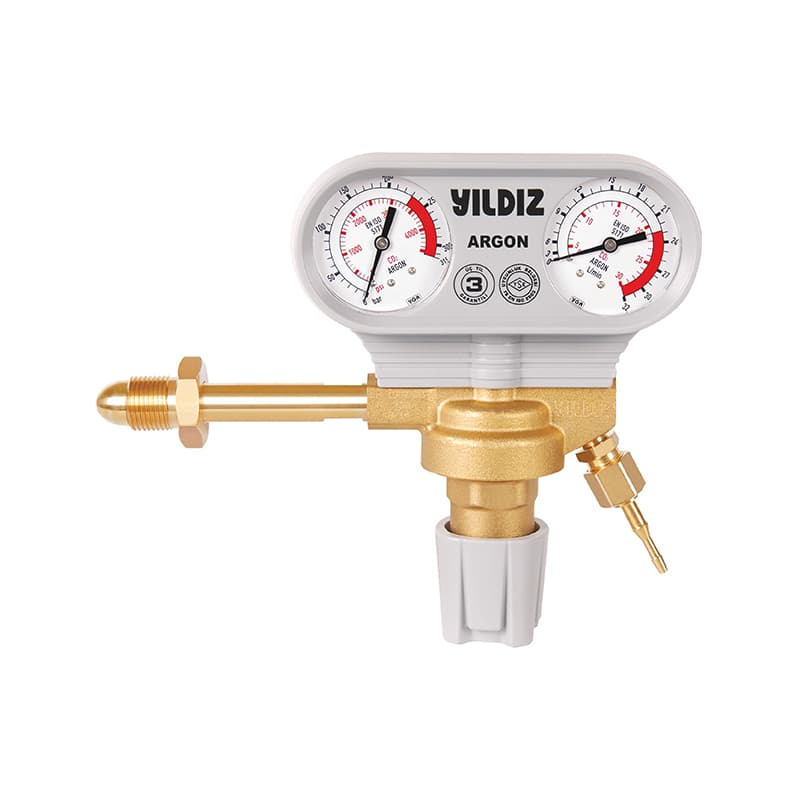 YILDIZ GAZ BASINÇ DÜŞÜRÜCÜ MANOMETRELİ ARGON G5/8'' DIŞ 21L/M