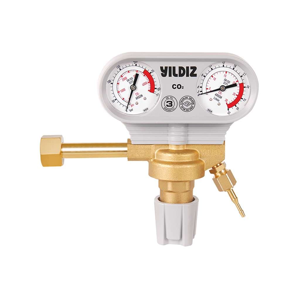 YILDIZ GAZ BASINÇ DÜŞÜRÜCÜ MANOMETRELİ CO2 W21.8 X1/14'' 21L/M