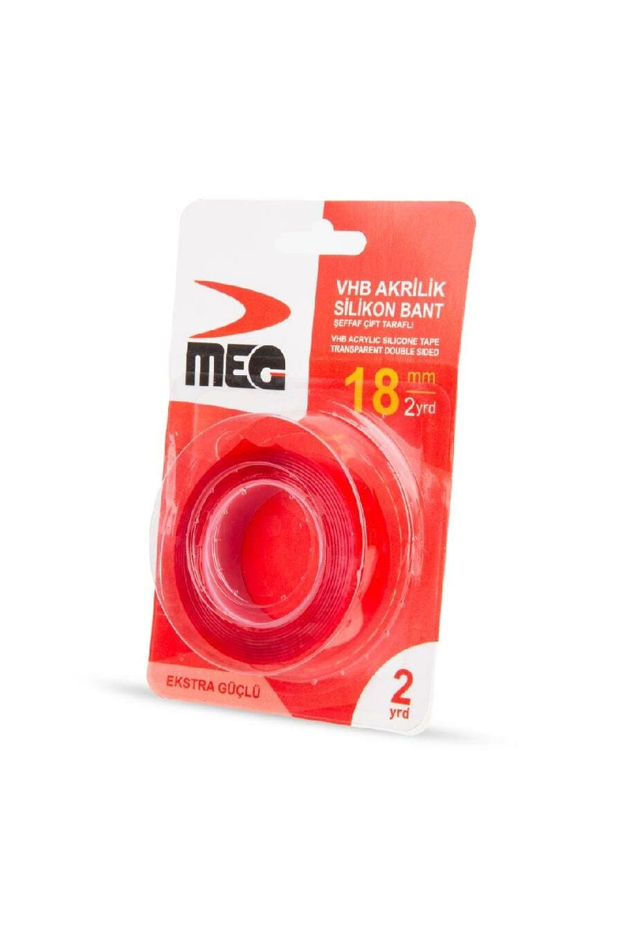 18MM X 2MT AKRİLİK ÇİFT TARAFLI ŞEFFAF BANT