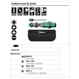 WERA KRAFTFORM KOMPAKT 20 (BEL ÇANTALI)