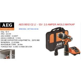 BS12 C2 Lİ AKÜLÜ MATKAP AEG (2X12V 2,0AH)