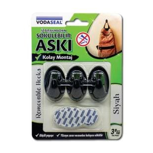 VODASEAL İZ BIRAKMADAN SÖKÜLEBİLİR ASKI 3 LÜ ŞEFFAF EKO
