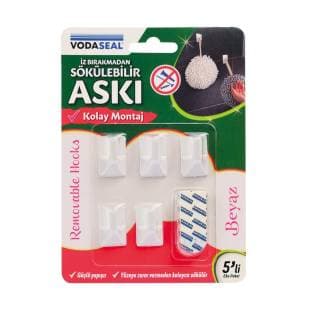 VODASEAL İZ BIRAKMADAN SÖKÜLEBİLİR 5 Lİ ASKI - BEYAZ