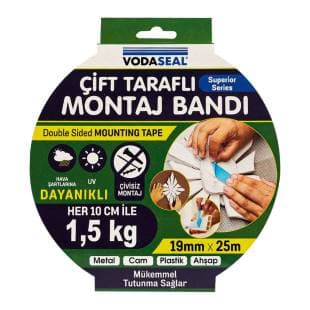 VODASEAL ÇİFT TARAFLI KÖPÜK MONTAJ BANDI 19 MM X 25 MT - BEYAZ