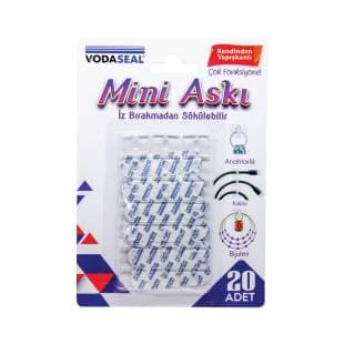 VODASEAL İZ BIRAKMADAN SÖKÜLEBİLİR MİNİ ASKI - 20 Lİ SET - ŞEFFAF