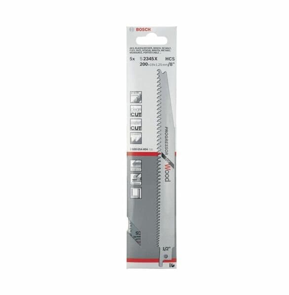 Bosch S1211 K Panter Tilki Testere Bıçak 5'Li Özel Paslanmaz kemik