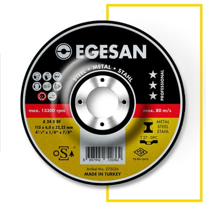 Pro Serisi Metal Taşlama Taşları 115 x 6,0 x 22,23 A 24 R BF