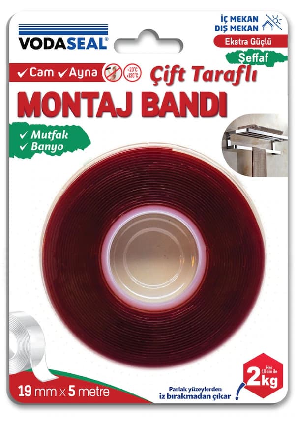 VODASEAL VHB MONTAJ BANDI - 19 MM X 5 MT - GRİ