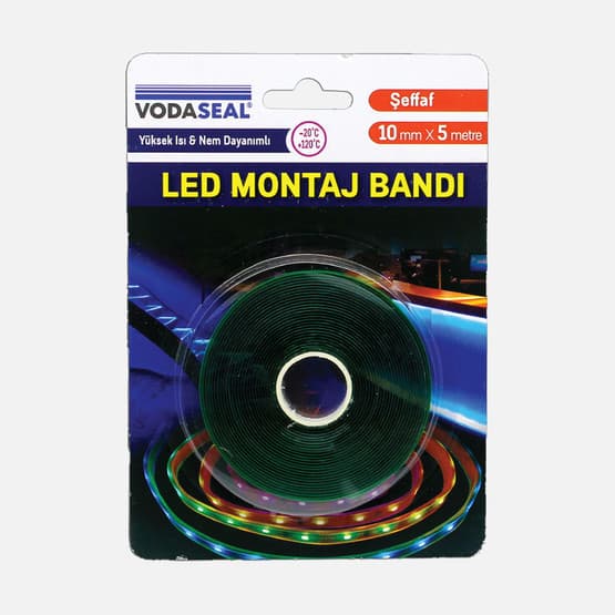 Vodaseal Akrilik Led Montaj Bandı Şeffaf 10MMX5M
