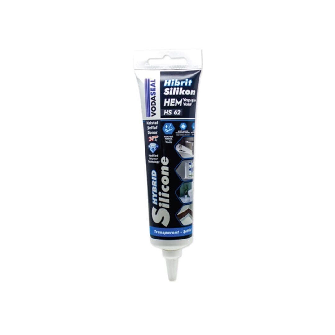 VODASEAL HİBRİT SİLİKON - KRİSTAL ŞEFFAF DONAR - 280 ML - İÇ ve DIŞ MEKAN