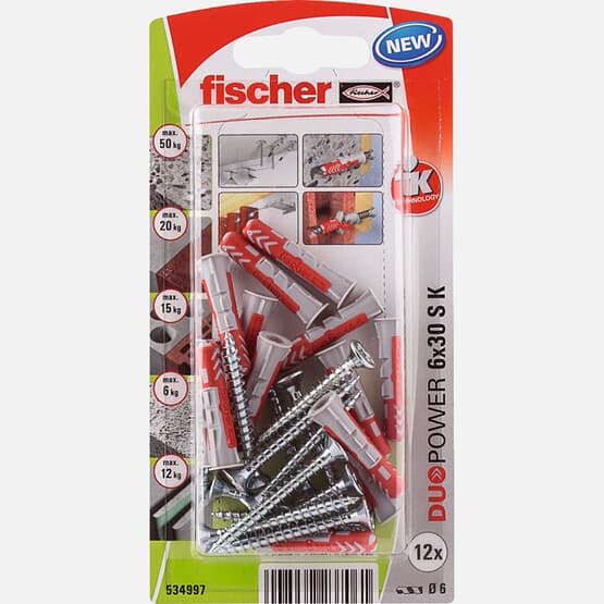 Fischer Duopower 6x30 KSNV(12+12)Dübel