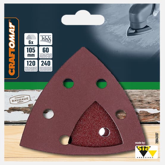 Craftomat Zımpara Tabanı 105 mm G60/120/240 6''lı Set