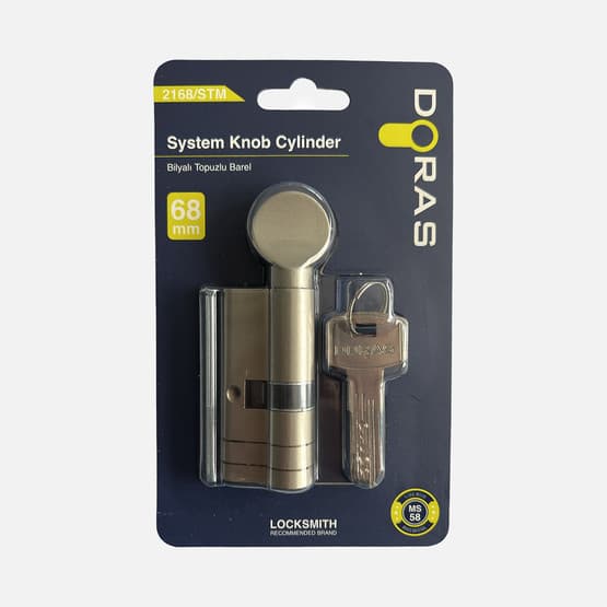 Doras Topuzlu Pirinç Barel 68mm Saten Bilyalı Mandallı Çift Tuzak