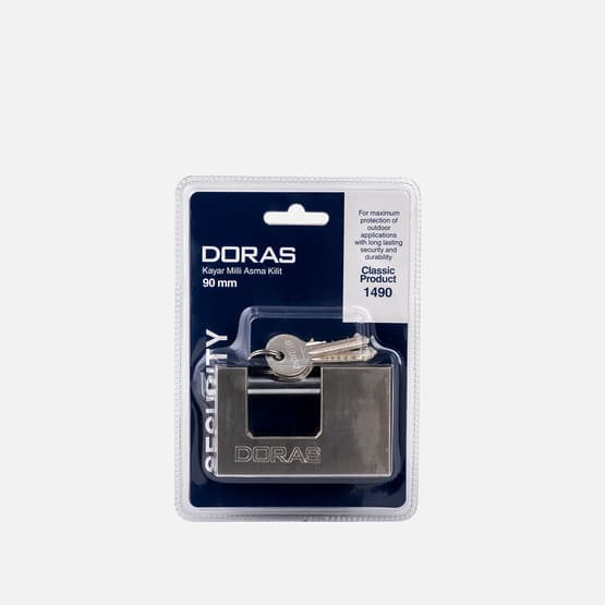 Doras 90mm Döküm Asma Kilit Saten-Kayar Milli