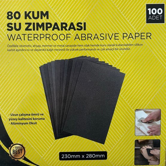 Dizayn Su Zımparası 80 Kum