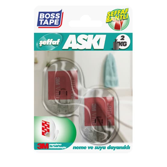 Şeffaf Askı İkili Küçük Şeffaf