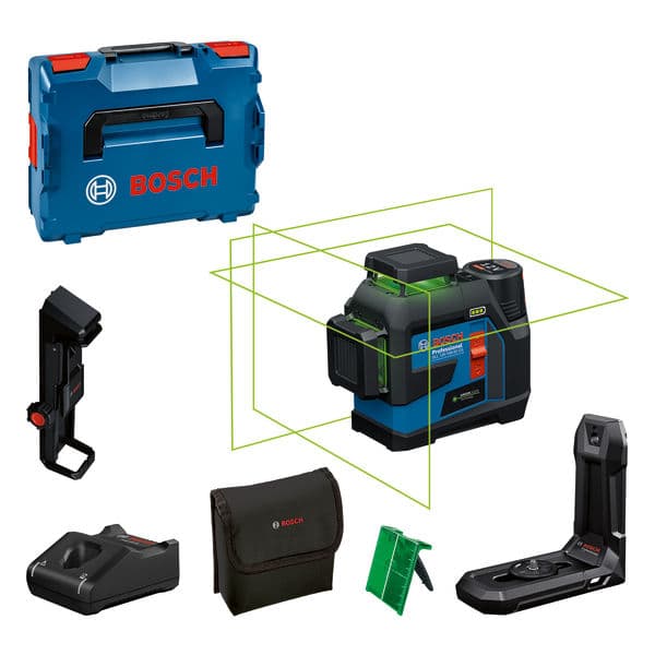 BOSCH GLL 12V-100-33 CG 3X360 YEŞİL LAZER+LB10 MAN.TUT.+TAVAN KLPİSİ (XL BOX ÇANTA) 1X12V AKÜ+ŞARJ