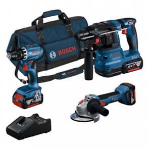 BOSCH 3 LÜ SET GBH 18V-22+GWS 18V-8+GSR 18V-45 3X4.0 AH AKÜ +TAŞIMA ÇANTASI (SET01)