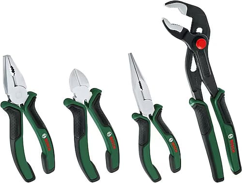 BOSCH YEŞİL SERİ PENSE SETİ 4 PARÇA (KARGABURUN, YAN KESKİ, PENSE, BORU ANAHTARİ)