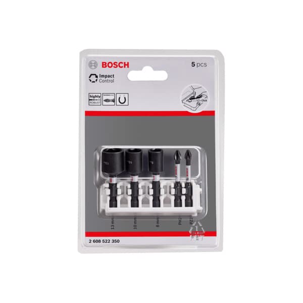 BOSCH IMPACT CTRL LOKMA ANAHTAR VE VİDALAMA UCU SETİ 5 Lİ