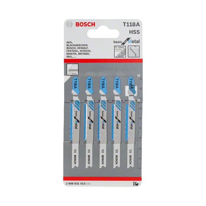 BOSCH DEKUPAJ UCU T118A BASİC FOR METAL 5 Lİ