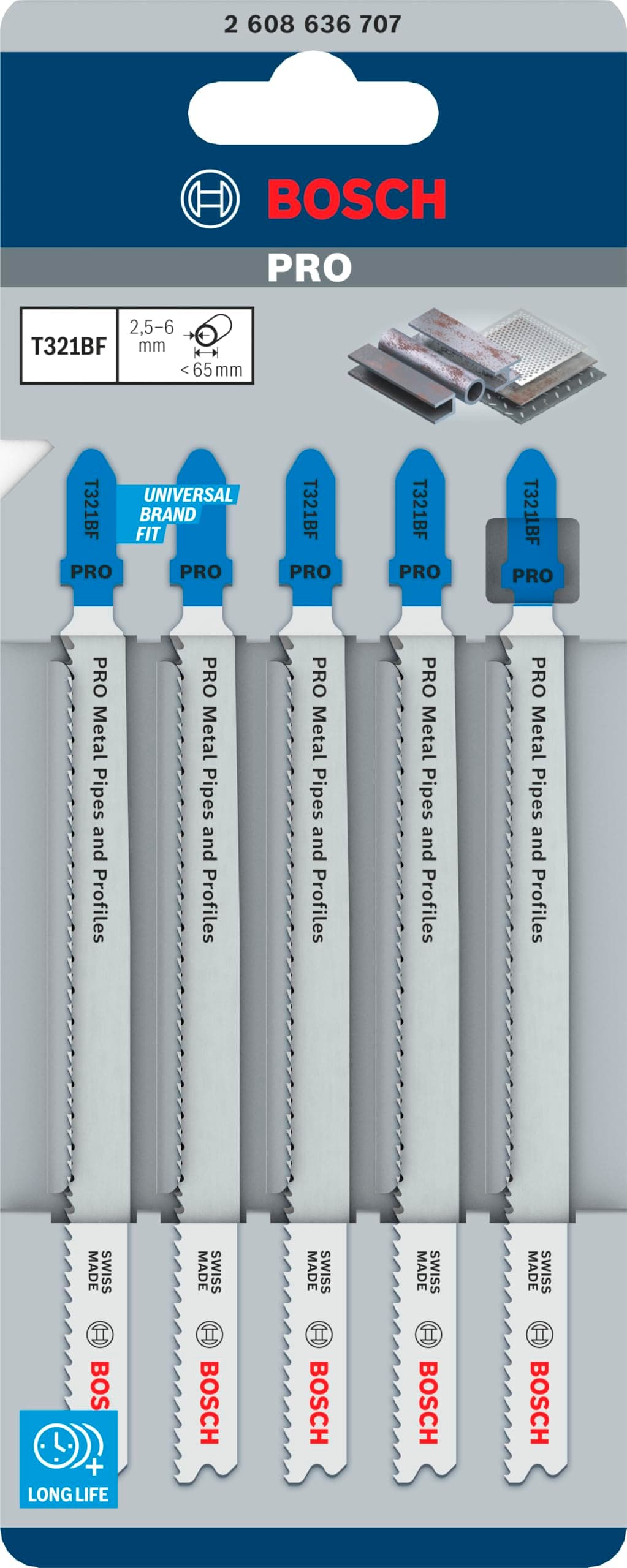 BOSCH DEKUPAJ UCU PRO T321BF METAL BORU VE PROFİL 132MM 5 Lİ