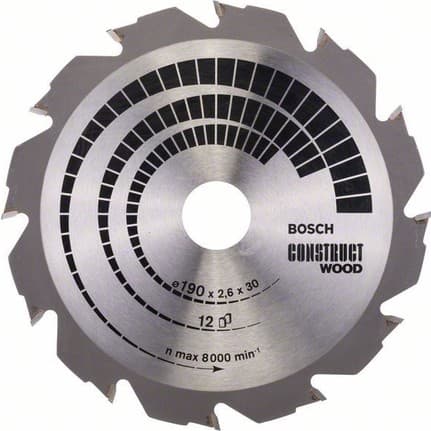 BOSCH CONSTRUCT WOOD DAİRE TESTERE 190*30 MM 12 DİŞ