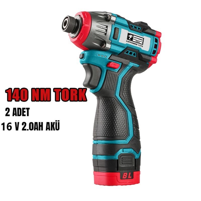 CAT1370 CATPOWER KÖMÜRSÜZ TORKLU AKÜLÜ VİDALAMA 16V Lİ-İON 2.0AH