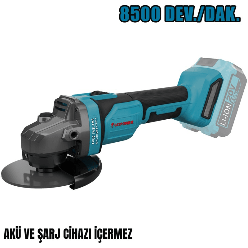 CAT4232 CATPOWER KÖMÜRSÜZ AKÜLÜ AVUÇ TAŞLAMA 125MM Lİ-İON 20V AKÜSÜZ (SOLO)