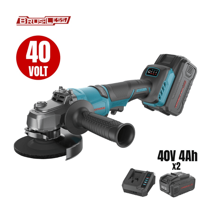CAT4432SET CATPOWER KÖMÜRSÜZ AKÜLÜ AVUÇ TAŞLAMA 150 MM Lİ-İON (SET) 40V 2X4.0 AH