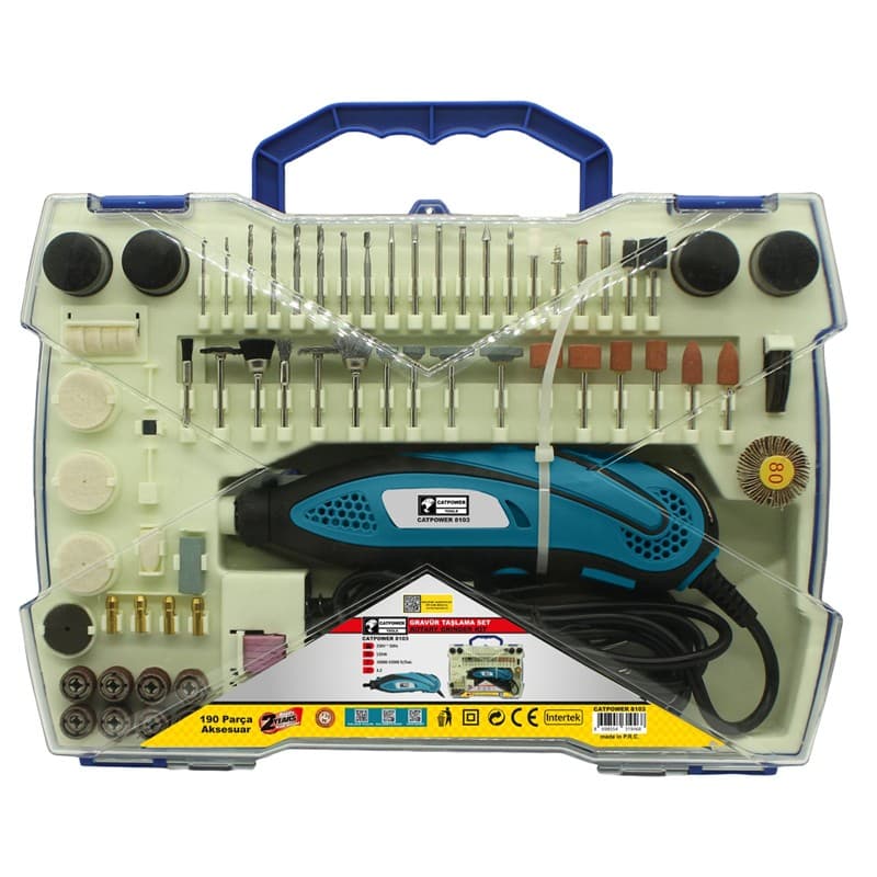 CAT8103 CATPOWER GRAVÜR TAŞLAMA 135W SET 190 PARÇA