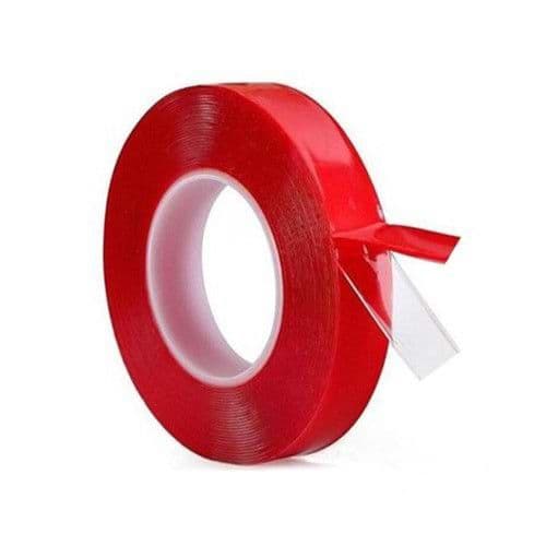ÇİFT TARAFLI AKRİLİK BANT OGS KIRMIZI/ŞEFFAF 10 MM*2 MT