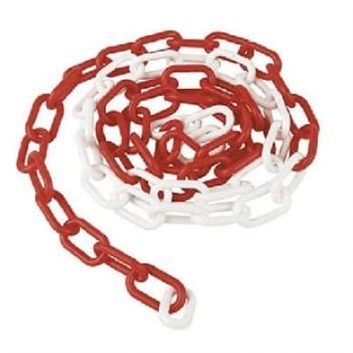 MFK6668 PLASTİK ZİNCİR KIRMIZI+BEYAZ 8 MM (100 MT)