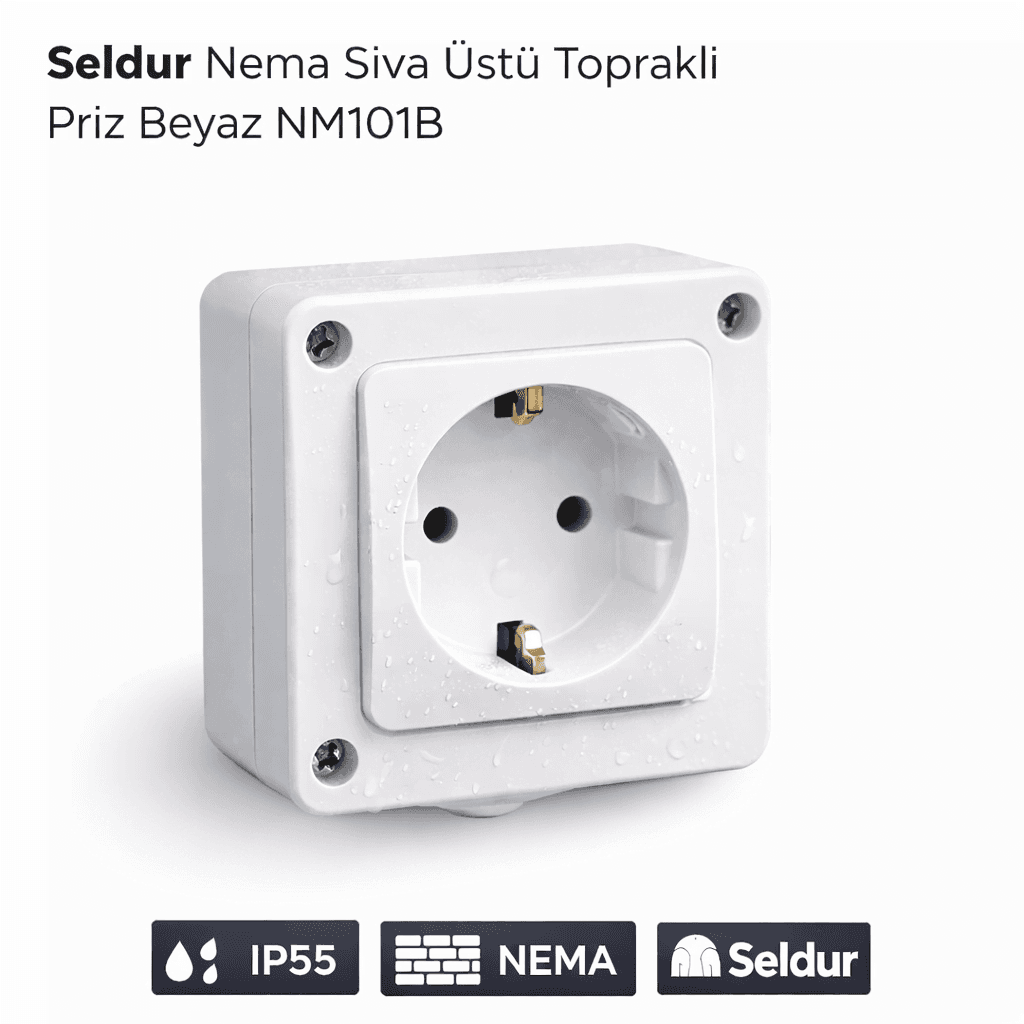 NM101B NEMA SIVA ÜSTÜ TOPRAKLI PRİZ