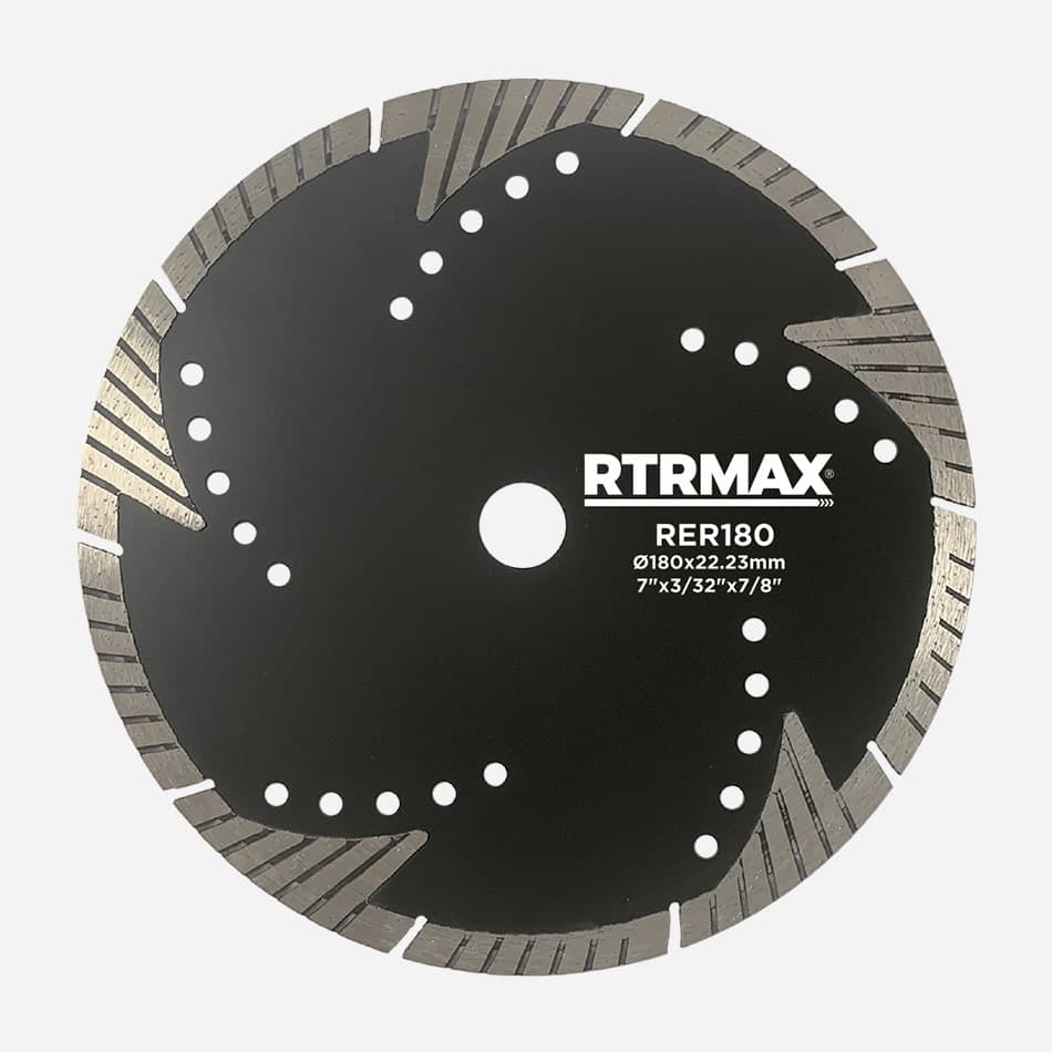 RTRMAX TURBO KANALLI ELMAS TESTERE 180MM EKSTRA UZUN SEGMENTLİ