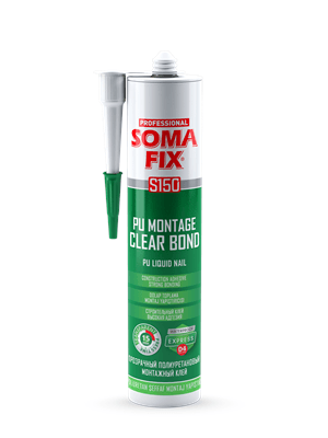 S150P SOMAFIX POLİÜRETAN MONTAJ YAPIŞTIRICI-SIVI ÇİVİ D4 CLEAR BOND 310 ML