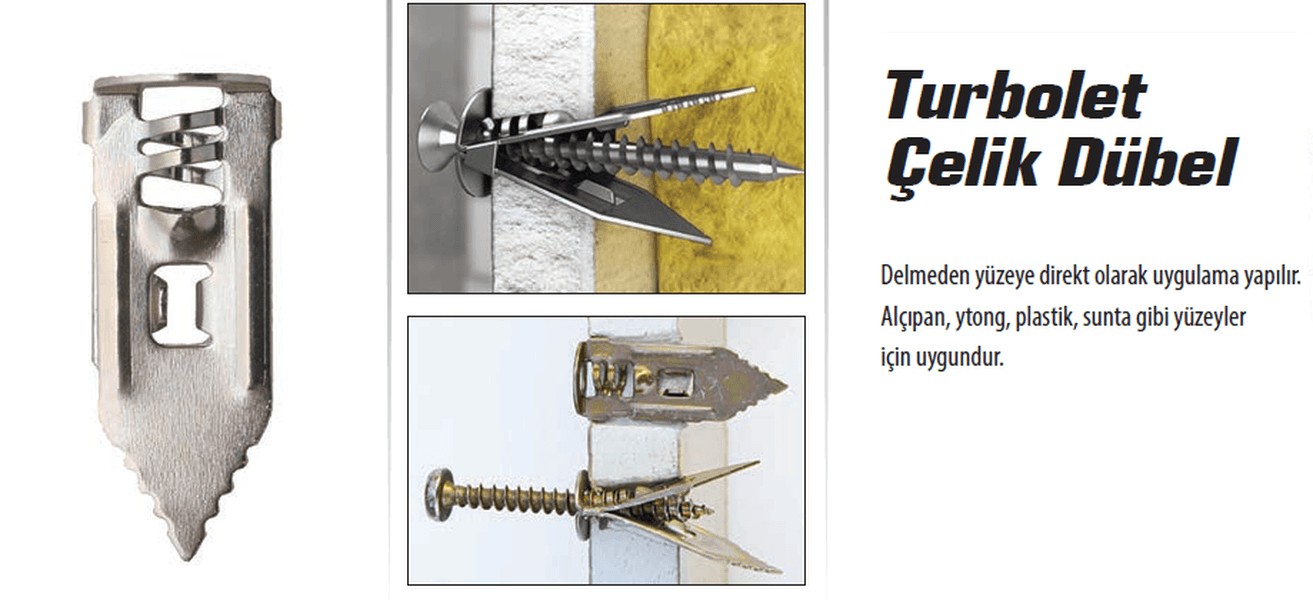 MADE TDC YAPRAK TURBOLET DÜBELİ ÇELİK 40MM (100 LÜ PK)