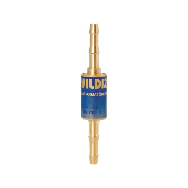 YILDIZ GAZ ALEV EMNİYET VALFİ HORTUM ARASI Q6,3MM - OKSİJEN