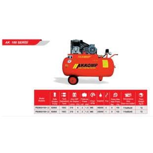 TEK KADEMELİ KOMPRESÖR 2HP 8 BAR 100LT TRİFAZE