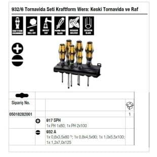 WERA 932/6 6'LI KESKİ-TORNAVİDA SETİ