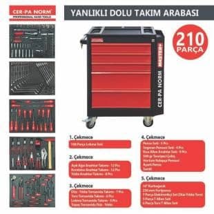 210 PARÇA 5 ÇEKMECELİ YANLIKLI TAKIM ARABASI DOLU