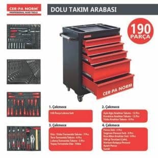 190 PARÇA 5 ÇEKMECELİ DOLU TAKIM ARABASI