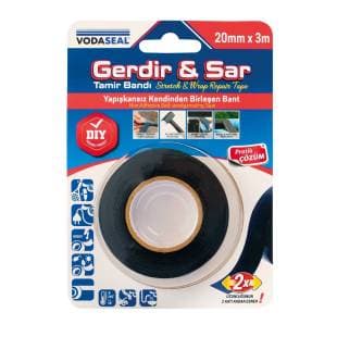 VODASEAL GERDİR & SAR TAMİR BANDI - 20 MM X 3 MT - SİYAH