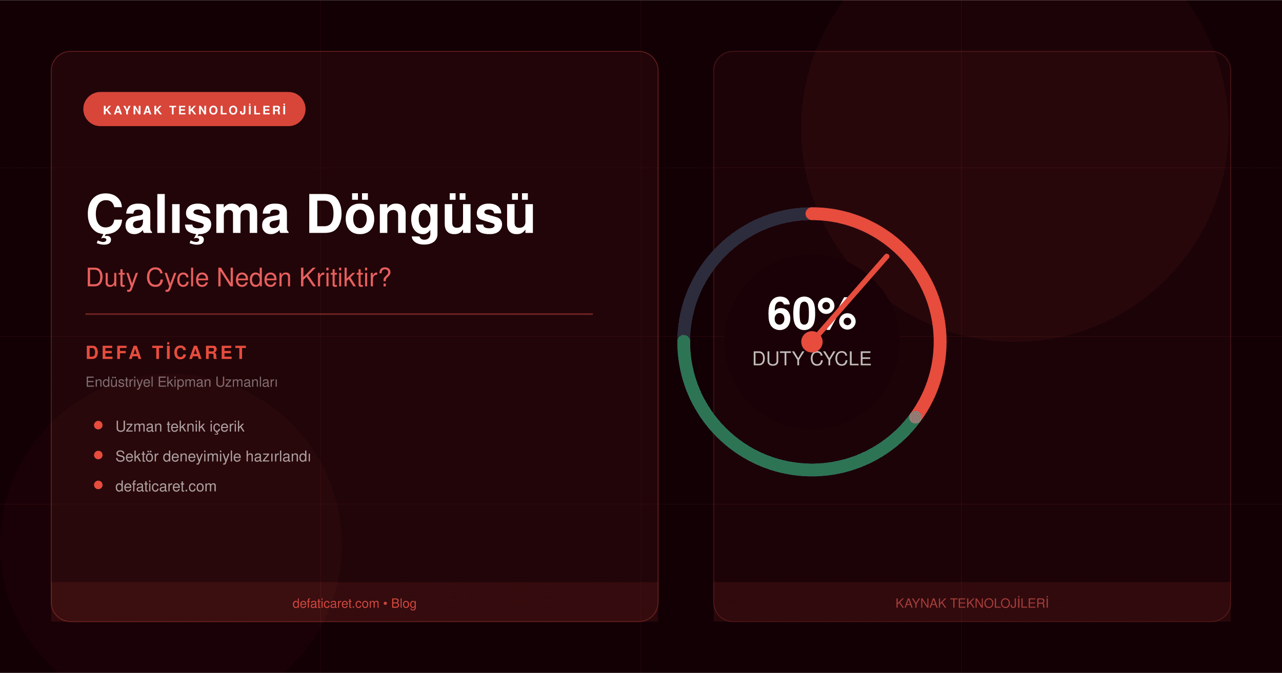 Kaynak Makinesinde Çalışma Döngüsü (Duty Cycle) Neden Kritiktir?