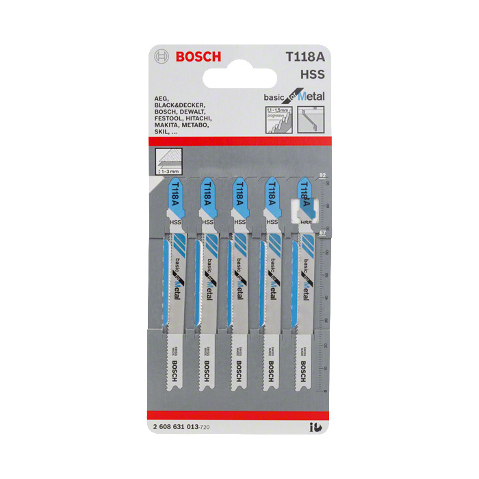 BOSCH DEKUPAJ UCU T118A BASİC FOR METAL 5 Lİ
