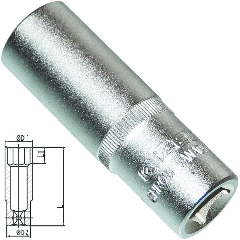 İzeltaş 1/2" Altı Köşe Derin Lokma Anahtar  10 Mm