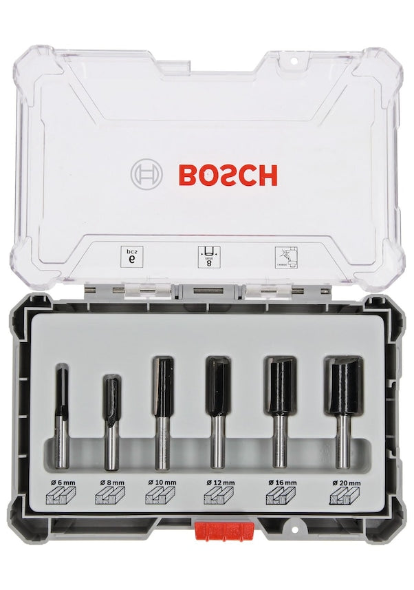 Bosch Freze Seti 6 Parça Düz 8 Mm