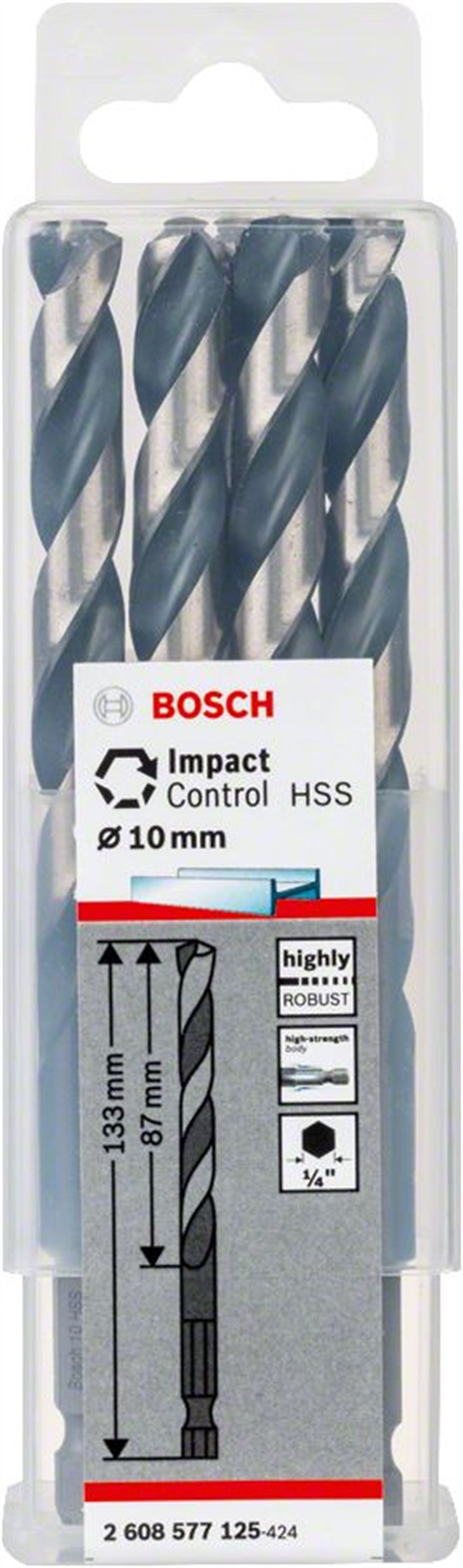 *Bosch Hss Metal Matkap Ucu 1/4 Altıgen Şaftlı 10 Mm 5'Li