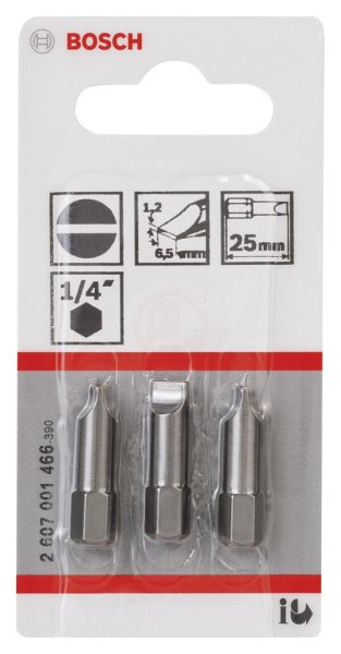 Bosch Bits Uç Altıgen Extra Hard S1,2X6,5 25Mm 3'Lü