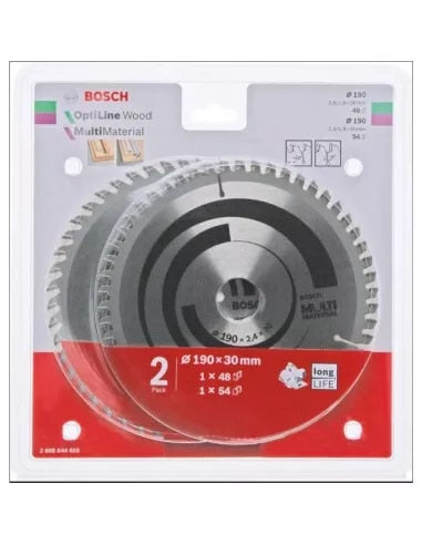 *Bosch Opw Mltmtrl Daire Testere 190*30 Mm 48/54 D 2'Li Set